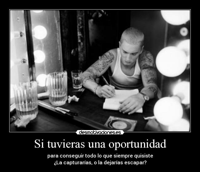 Si tuvieras una oportunidad - para conseguir todo lo que siempre quisiste
¿La capturarías, o la dejarías escapar?