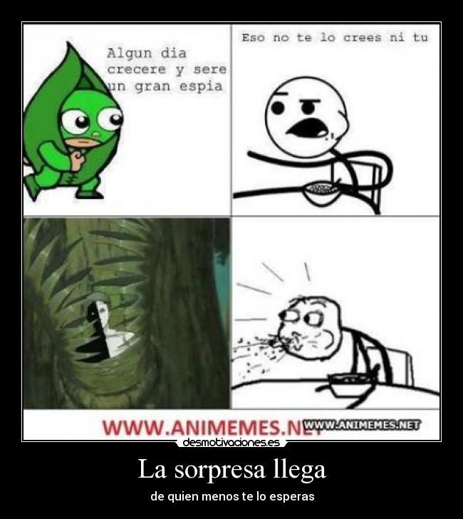 La sorpresa llega - de quien menos te lo esperas