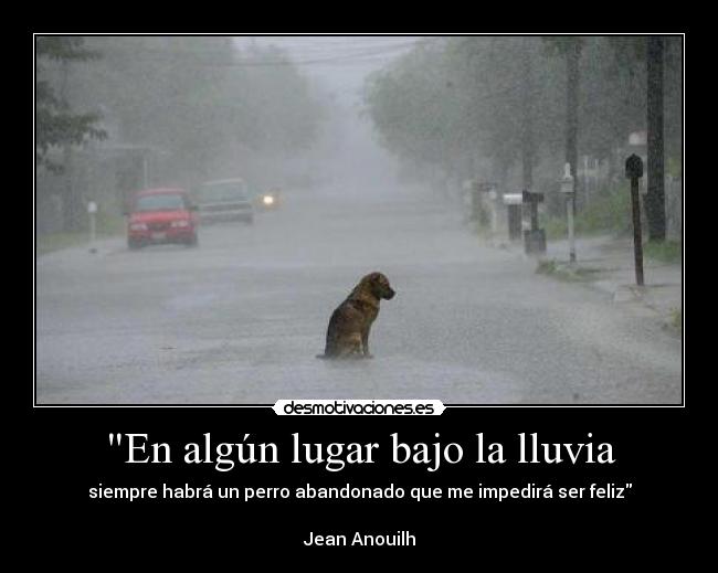 En algún lugar bajo la lluvia - siempre habrá un perro abandonado que me impedirá ser feliz

Jean Anouilh