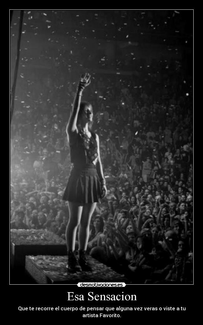 Esa Sensacion - Que te recorre el cuerpo de pensar que alguna vez veras o viste a tu artista Favorito.