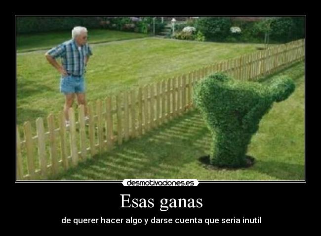 Esas ganas - de querer hacer algo y darse cuenta que seria inutil