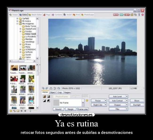 Ya es rutina - retocar fotos segundos antes de subirlas a desmotivaciones