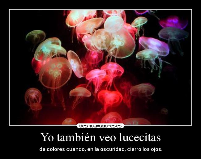 Yo también veo lucecitas - de colores cuando, en la oscuridad, cierro los ojos.