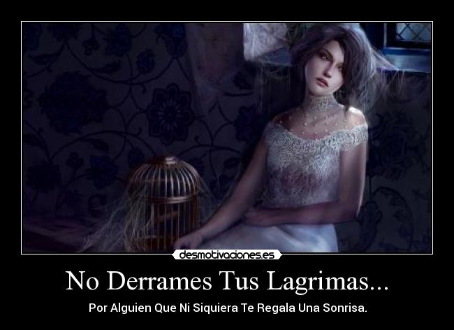 No Derrames Tus Lagrimas... - Por Alguien Que Ni Siquiera Te Regala Una Sonrisa.