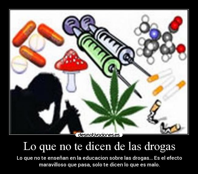 Lo que no te dicen de las drogas - Lo que no te enseñan en la educacion sobre las drogas... Es el efecto
maravilloso que pasa, solo te dicen lo que es malo.