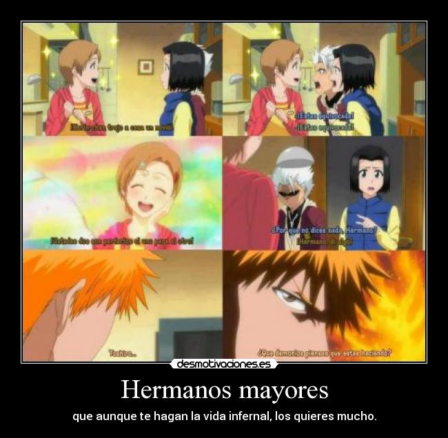 carteles anime bleach ichigo kurosaki karin yuzu kurosaki toshiro hitsugaya hermanos desmotivaciones