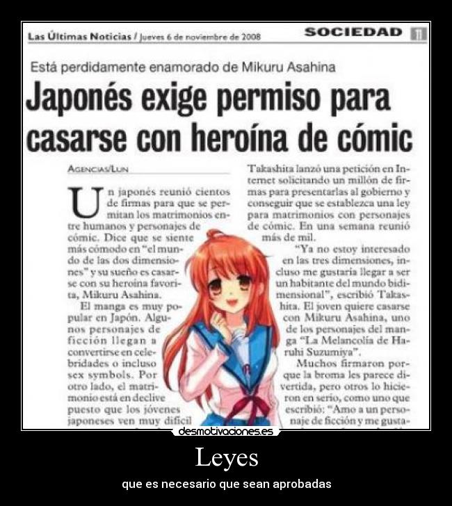 Leyes - que es necesario que sean aprobadas