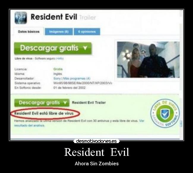 Resident  Evil - Ahora Sin Zombies
