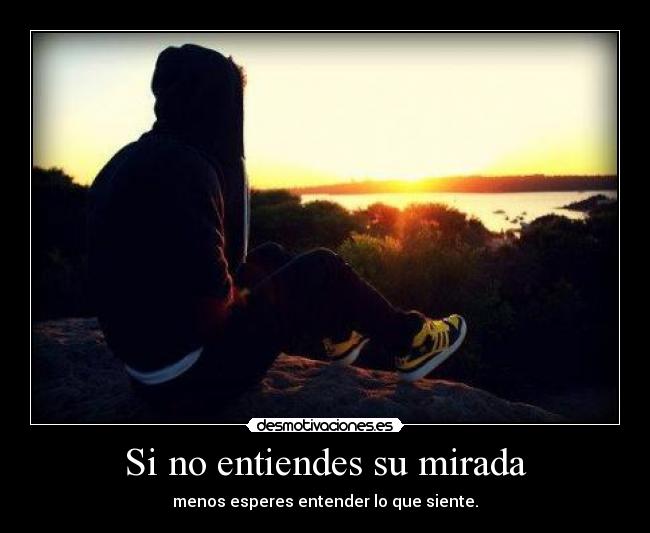 Si no entiendes su mirada - menos esperes entender lo que siente.
