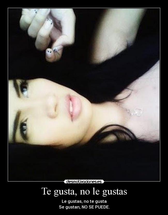 Te gusta, no le gustas - Le gustas, no te gusta
Se gustan, NO SE PUEDE.