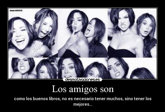 Los amigos son - como los buenos libros, no es necesario tener muchos, sino tener los mejores...