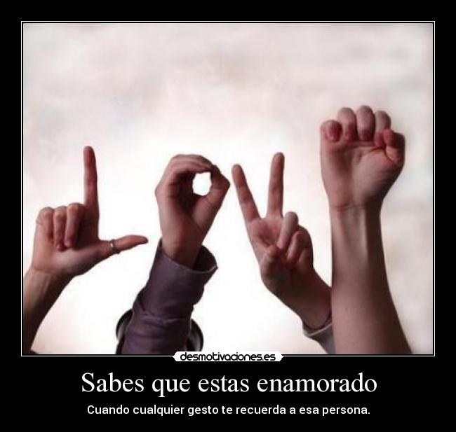 Sabes que estas enamorado -