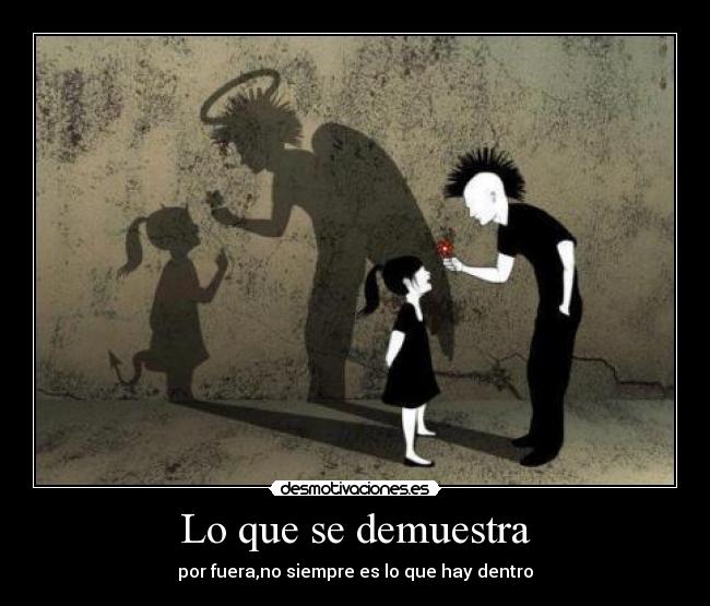Lo que se demuestra - por fuera,no siempre es lo que hay dentro