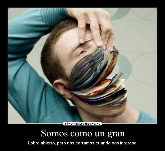 Somos como un gran - Lobro abierto, pero nos cerramos cuando nos interesa.