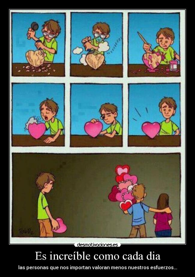 Es increíble como cada dia -