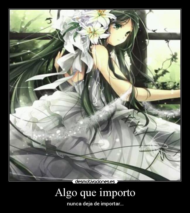 Algo que importo - nunca deja de importar...