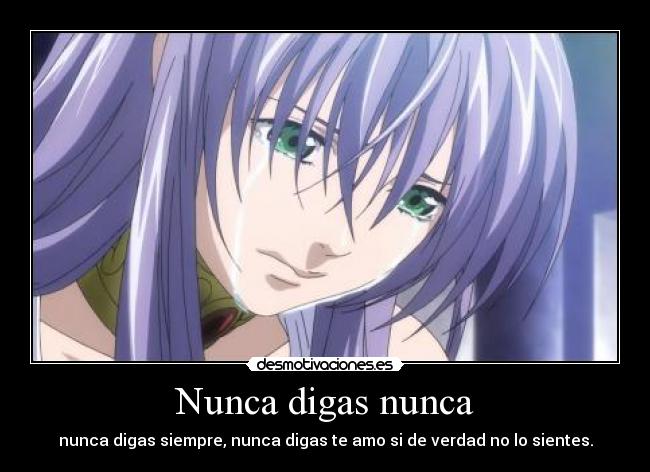 Nunca digas nunca - nunca digas siempre, nunca digas te amo si de verdad no lo sientes.