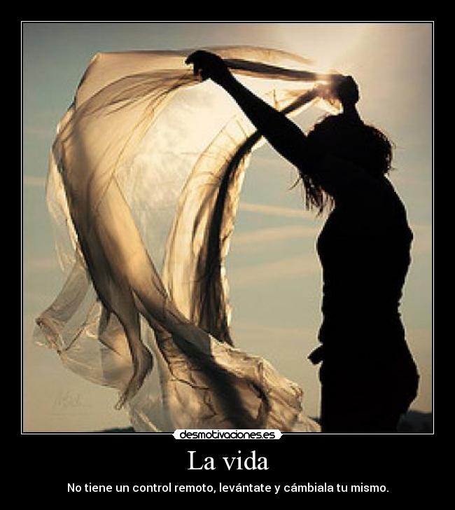 La vida - No tiene un control remoto, levántate y cámbiala tu mismo.