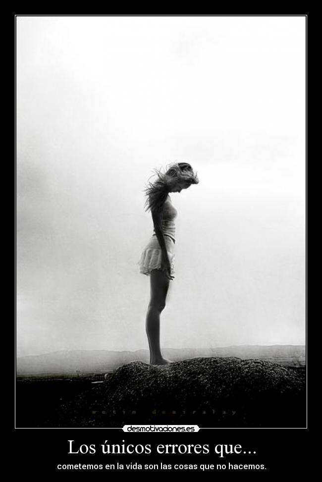 Los únicos errores que... - cometemos en la vida son las cosas que no hacemos.
