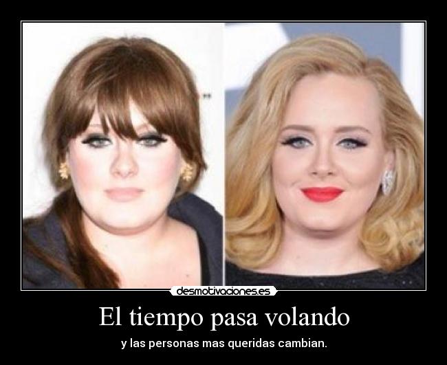 carteles adele tiempo pasa volando las personas mas queridas cambian desmotivaciones