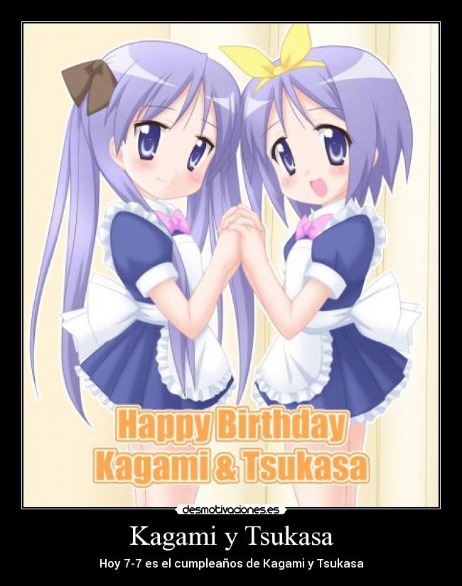 Kagami y Tsukasa - Hoy 7-7 es el cumpleaños de Kagami y Tsukasa
