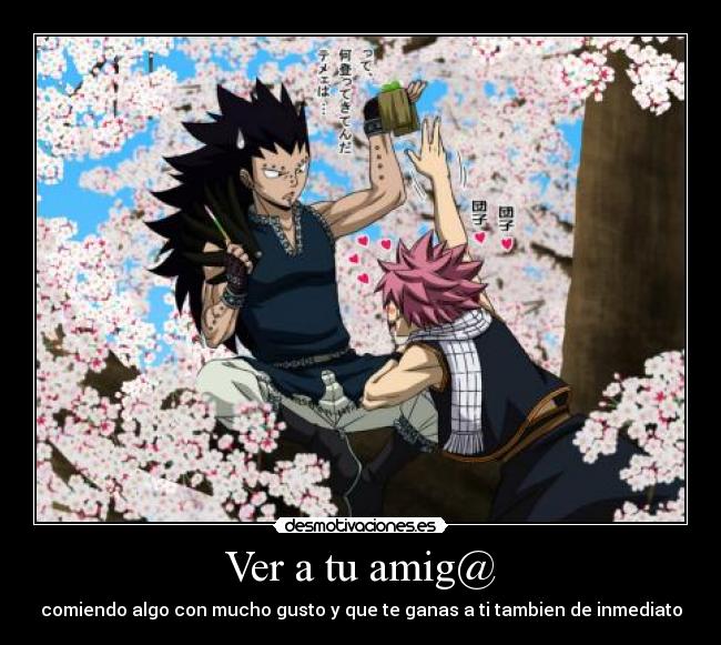 carteles ver amigo anime manga fairy tail natsu gajeel cartel desmotivaciones