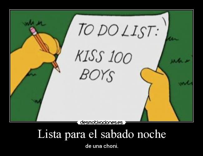 Lista para el sabado noche - 