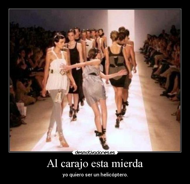 Al carajo esta mierda - yo quiero ser un helicóptero.