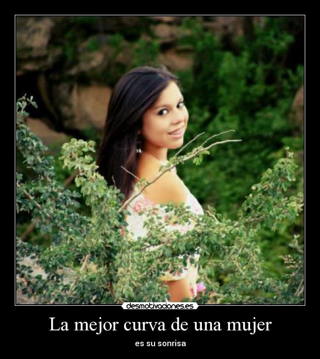 carteles mujer sonrisa curva mujer desmotivaciones