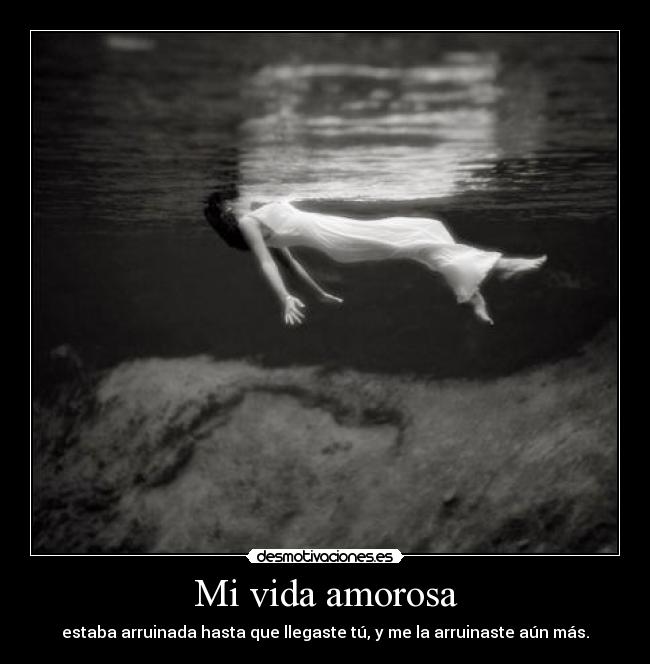 Mi vida amorosa - estaba arruinada hasta que llegaste tú, y me la arruinaste aún más.