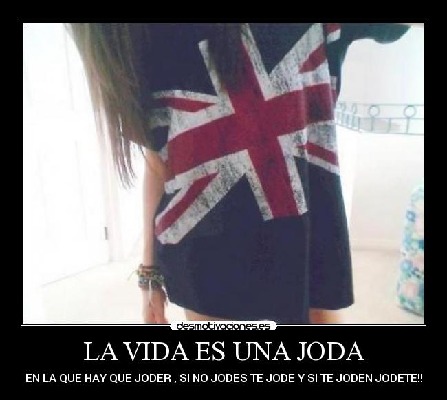 LA VIDA ES UNA JODA - EN LA QUE HAY QUE JODER , SI NO JODES TE JODE Y SI TE JODEN JODETE!!