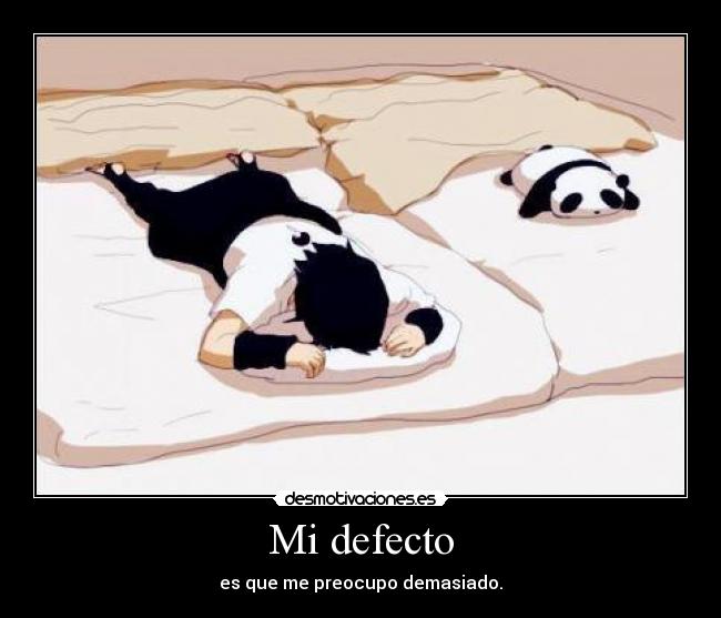 Mi defecto - es que me preocupo demasiado.