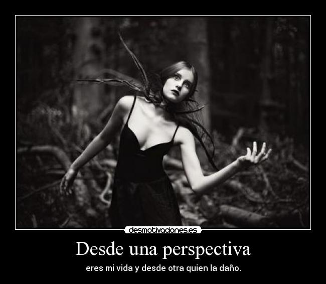 Desde una perspectiva - eres mi vida y desde otra quien la daño.