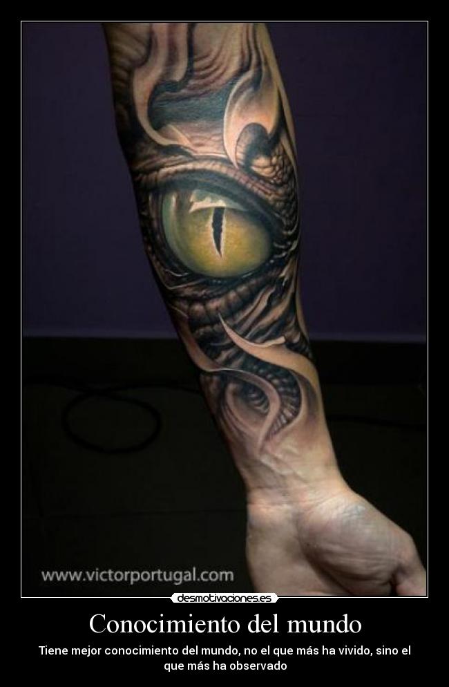 Conocimiento del mundo - Tiene mejor conocimiento del mundo, no el que más ha vivido, sino el
que más ha observado