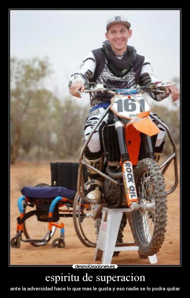 espiritu de superacion - ante la adversidad hace lo que mas le gusta y eso nadie se lo podra quitar