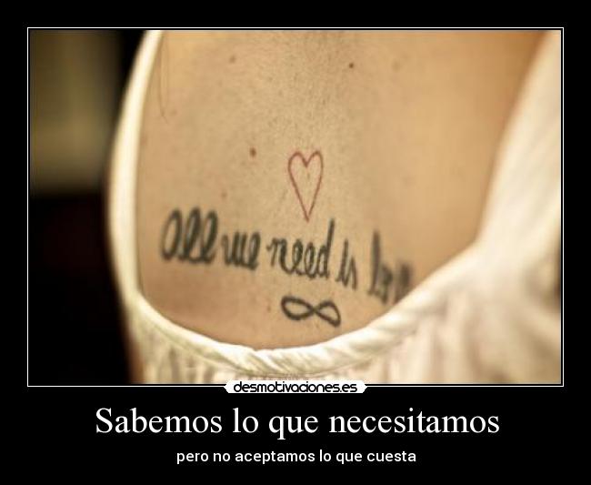 Sabemos lo que necesitamos - pero no aceptamos lo que cuesta