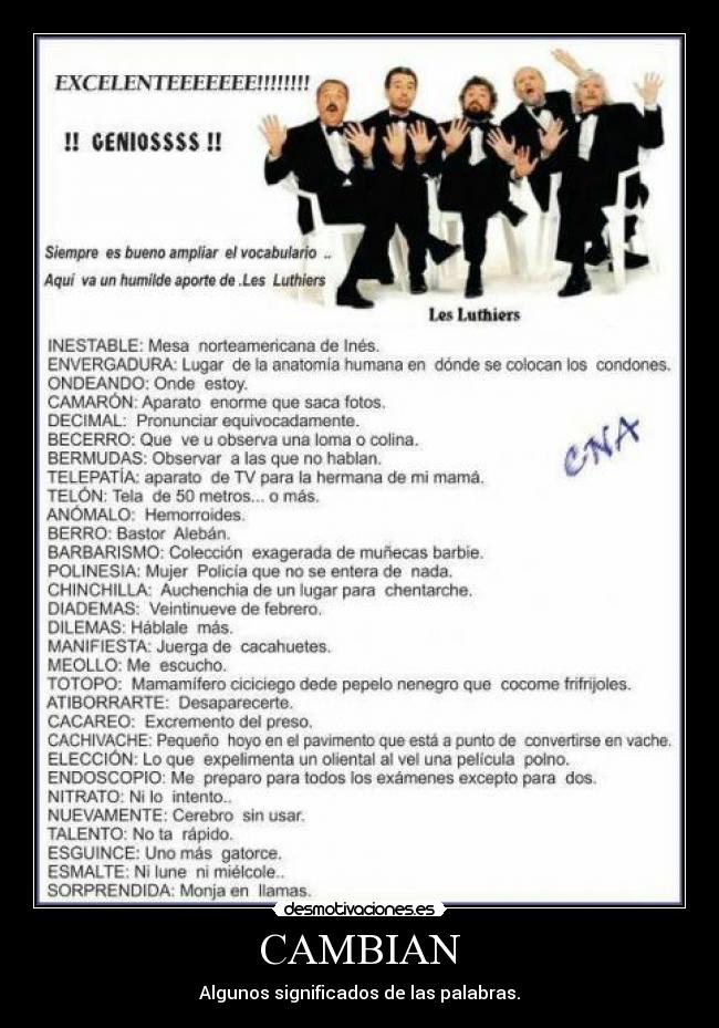 CAMBIAN - Algunos significados de las palabras.
