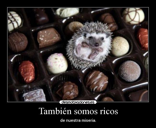 También somos ricos - de nuestra miseria.