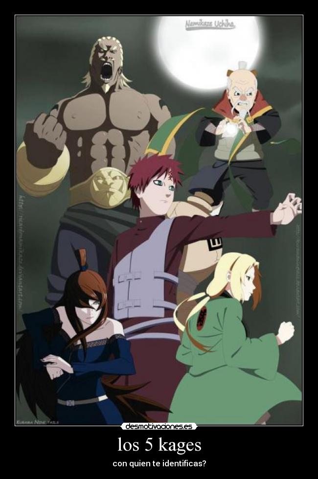 carteles samuels9saytori anime kages naruto shippuden hokage raikage kazekage desmotivaciones