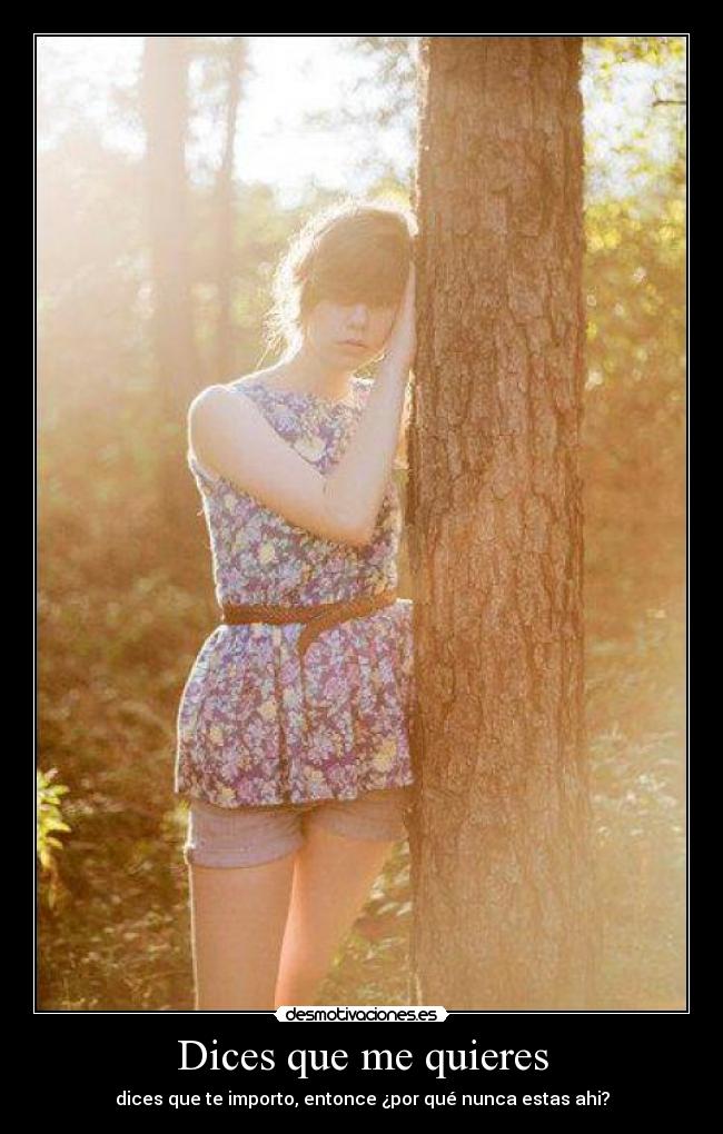 Dices que me quieres - dices que te importo, entonce ¿por qué nunca estas ahi?