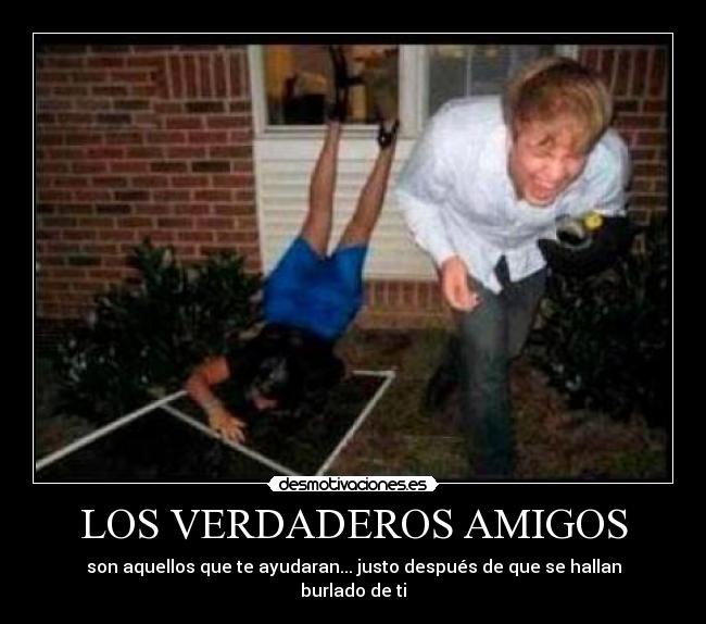 LOS VERDADEROS AMIGOS - son aquellos que te ayudaran... justo después de que se hallan burlado de ti