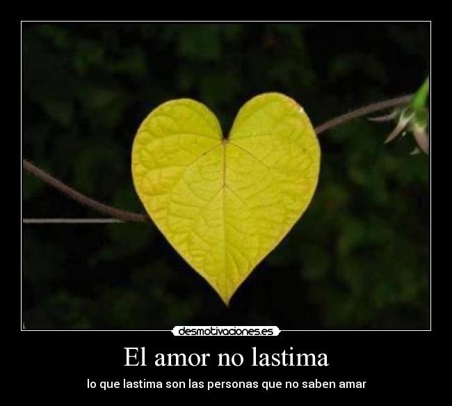El amor no lastima - lo que lastima son las personas que no saben amar