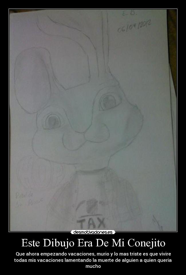 Este Dibujo Era De Mi Conejito - 