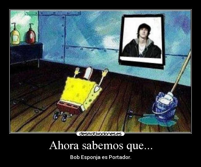 Ahora sabemos que... - Bob Esponja es Portador.