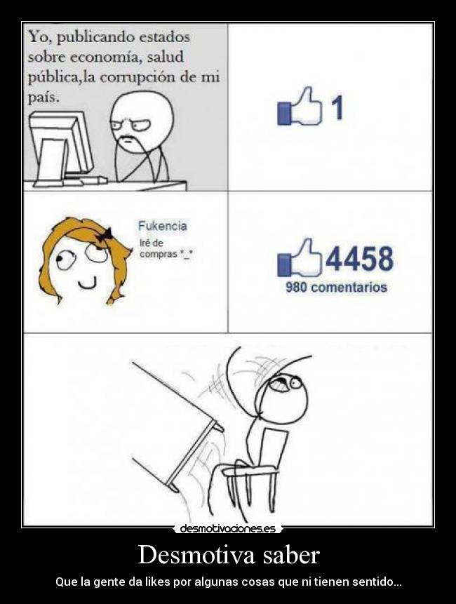 Desmotiva saber - Que la gente da likes por algunas cosas que ni tienen sentido...