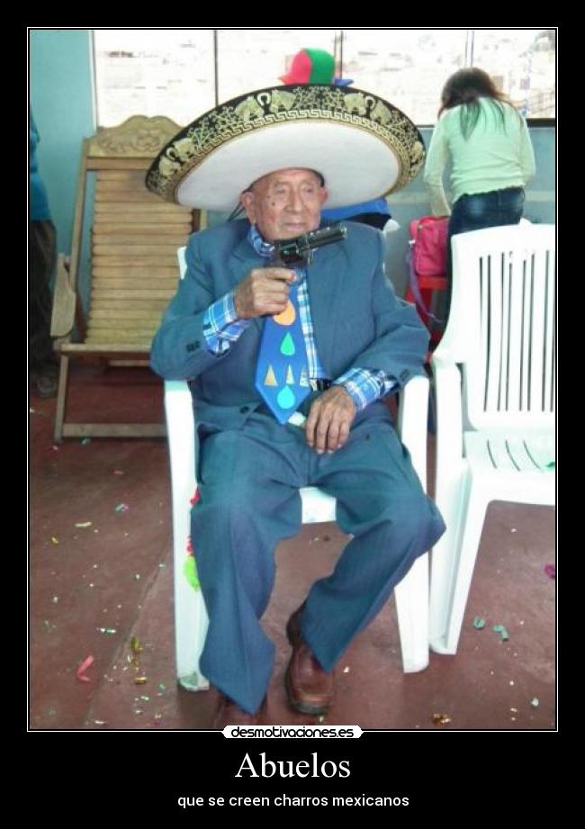 Abuelos - que se creen charros mexicanos