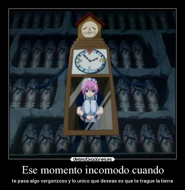 carteles ese momento incomodo anime manga fairy tail virgo desmotivaciones