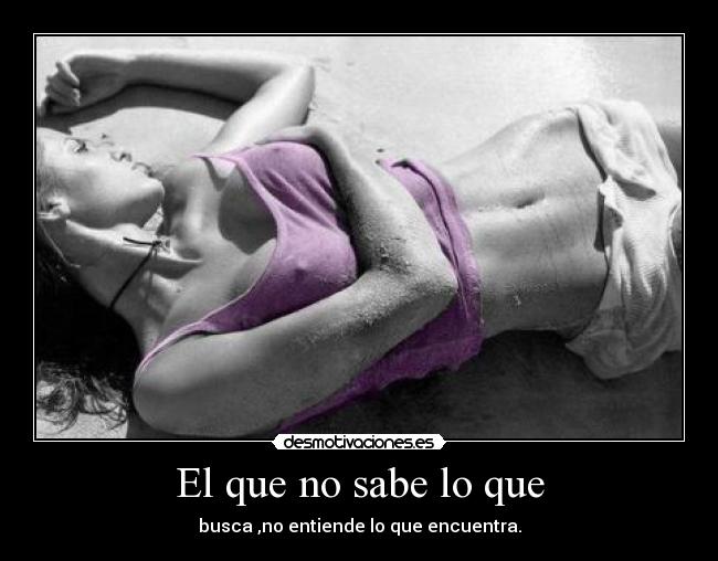 El que no sabe lo que -