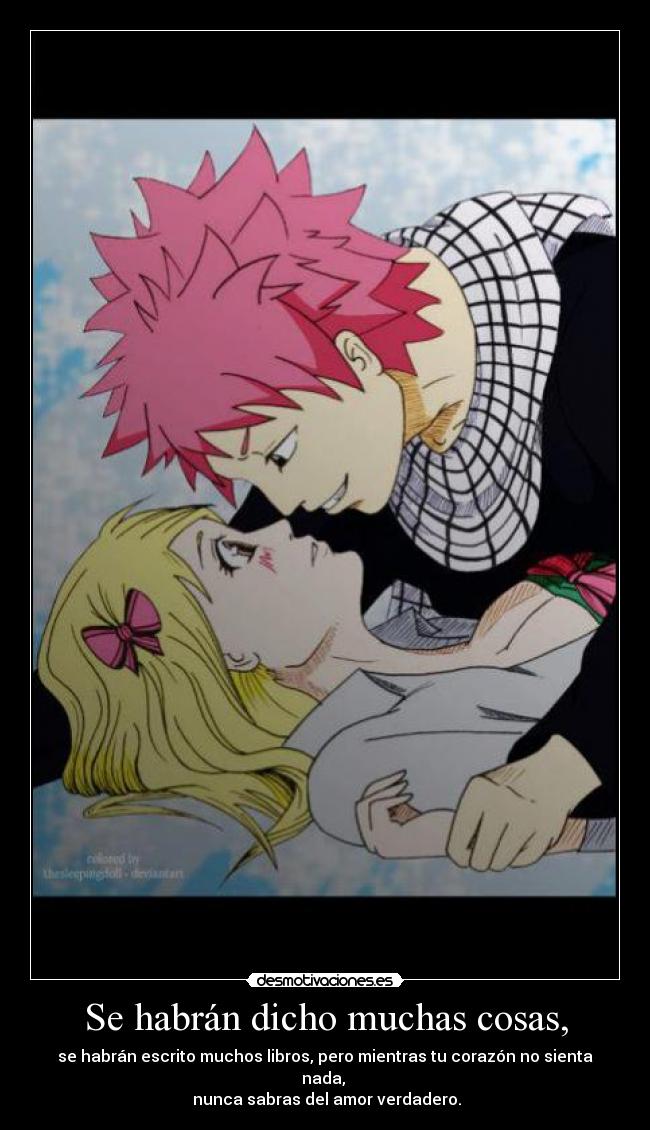 carteles habran escritos libros amor anime manga fairy tail natsu lucy cartel desmotivaciones