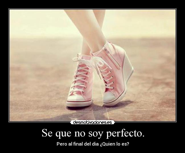 Se que no soy perfecto. -